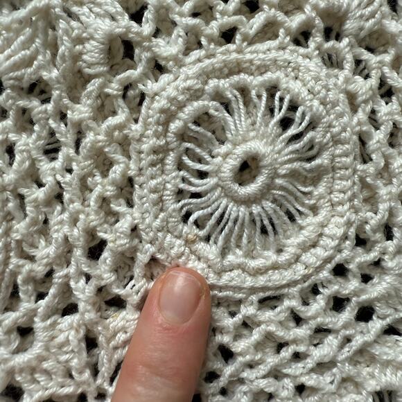 Vintage SK Imports Hand-Crocheted Cotton Bohemian Top – Size M - Picture 6 of 9